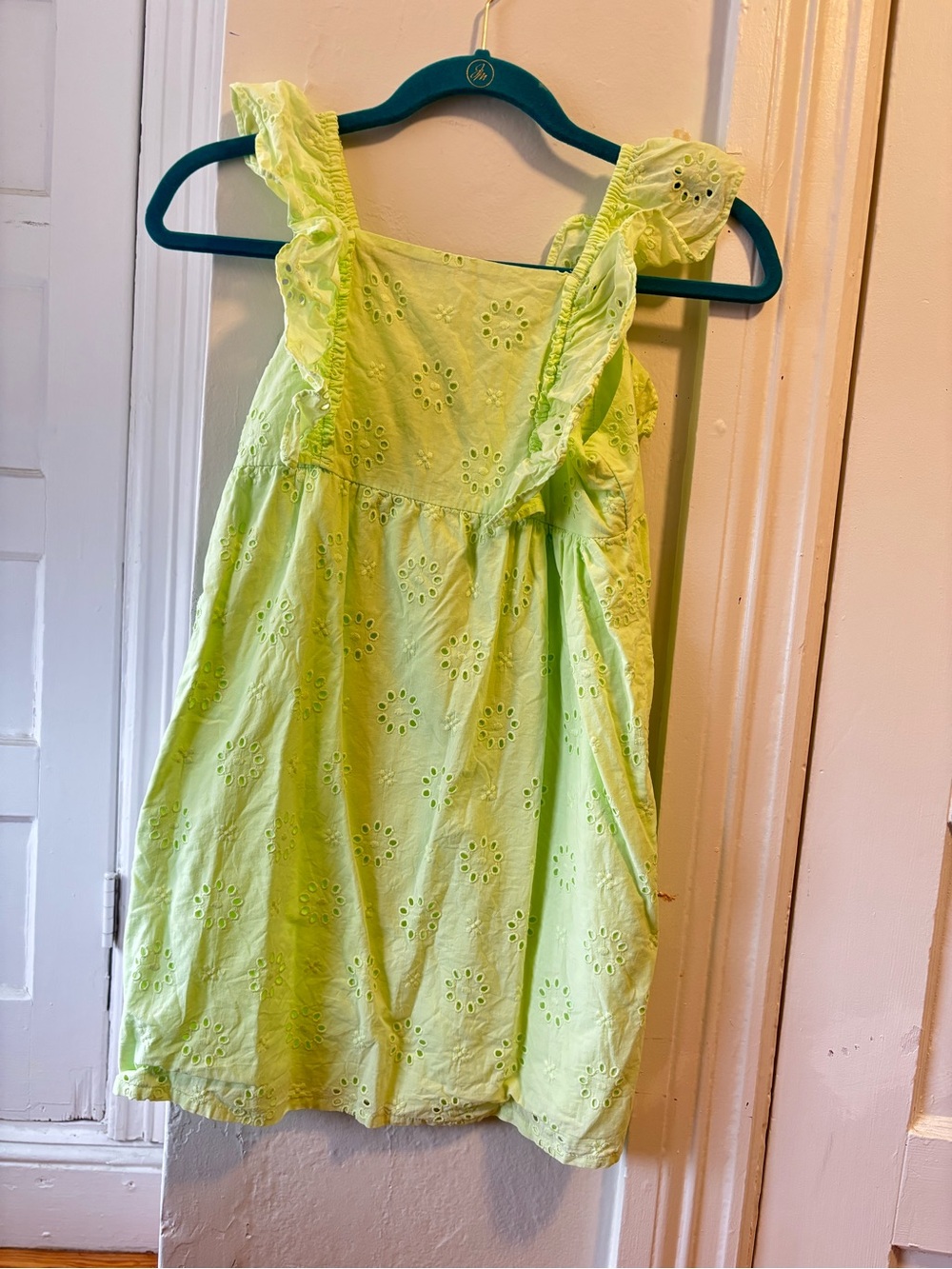 Carter's Light Green Eyelet Dress with Ruffle Straps